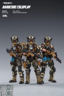 JoyToy Source 1/18 Hardcore Coldplay Hell Skull Paratrooper Squad Set Of 3 -Action Figures Store 377b42f8a7