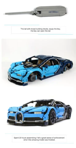 [No Box] Lepin 20086 Bugatti Chiron 42083 4031Pcs Technic Series Blue Version -Action Figures Store d8cca835ef